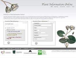 screenshot: University of Minnesota Plant Database